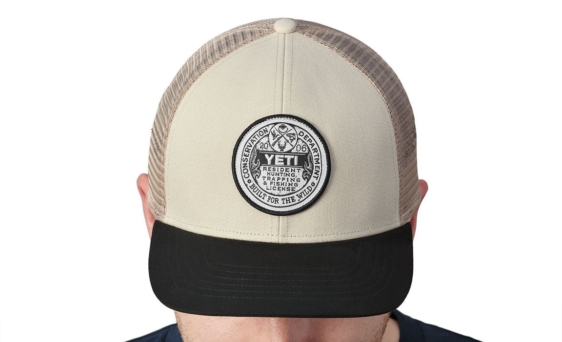 YETI Trapping License Trucker Hat Sharptail Taupe/Black