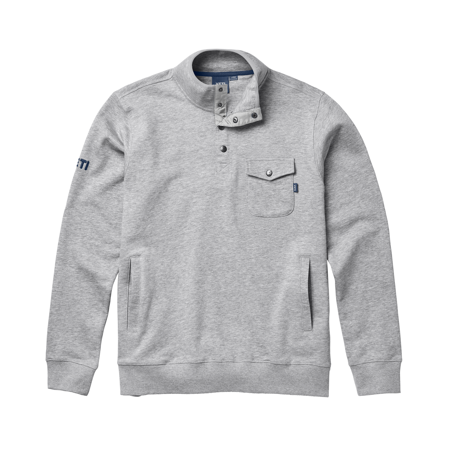 YETI Brushed Fleece Mock Neck Pullover Grey