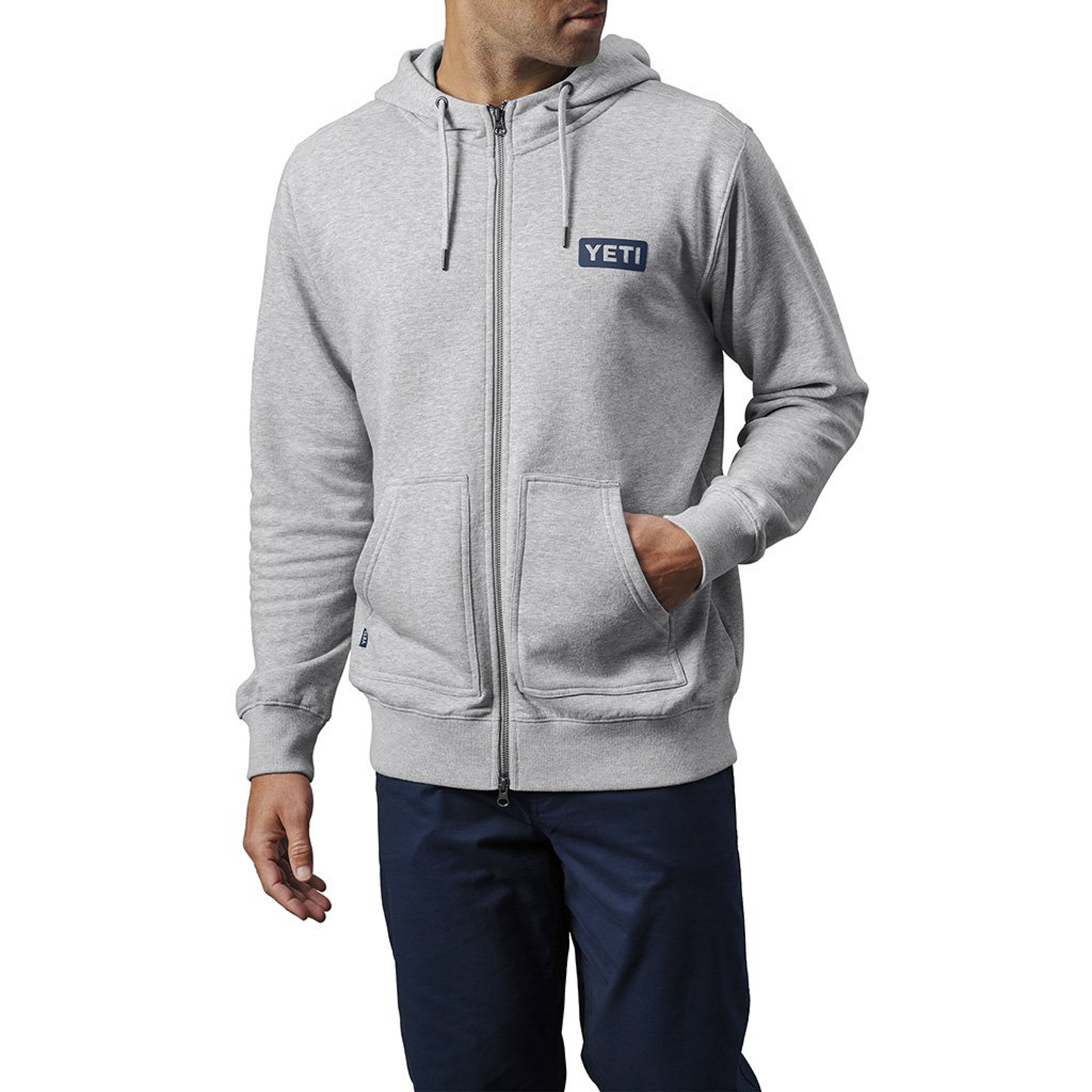 YETI Brushed Fleece Full Zip Hoodie Heather Grey