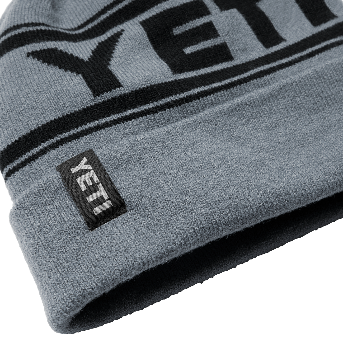 YETI Logo Retro Knit Beanie Grey/Black
