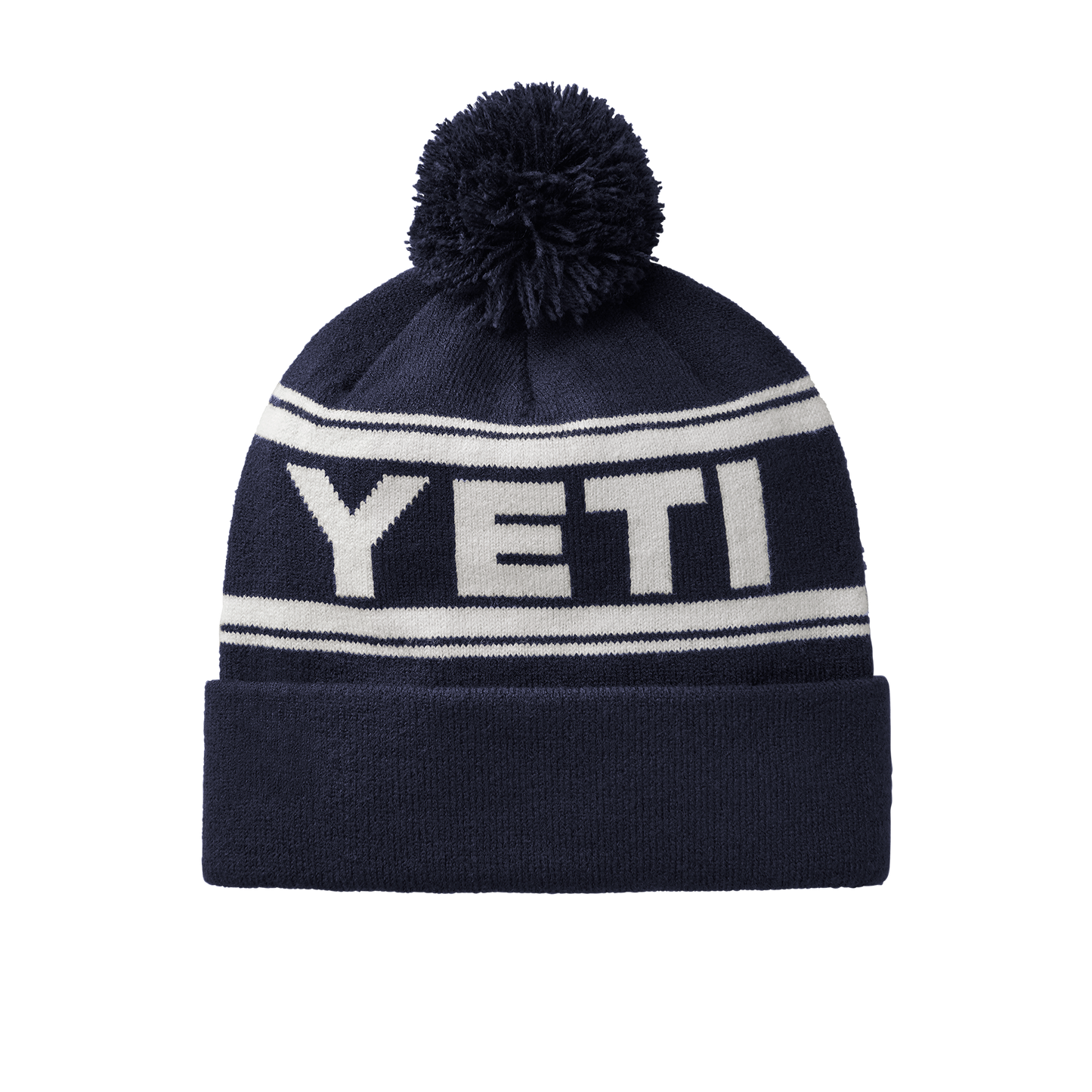 YETI Logo Retro Knit Beanie Navy/White