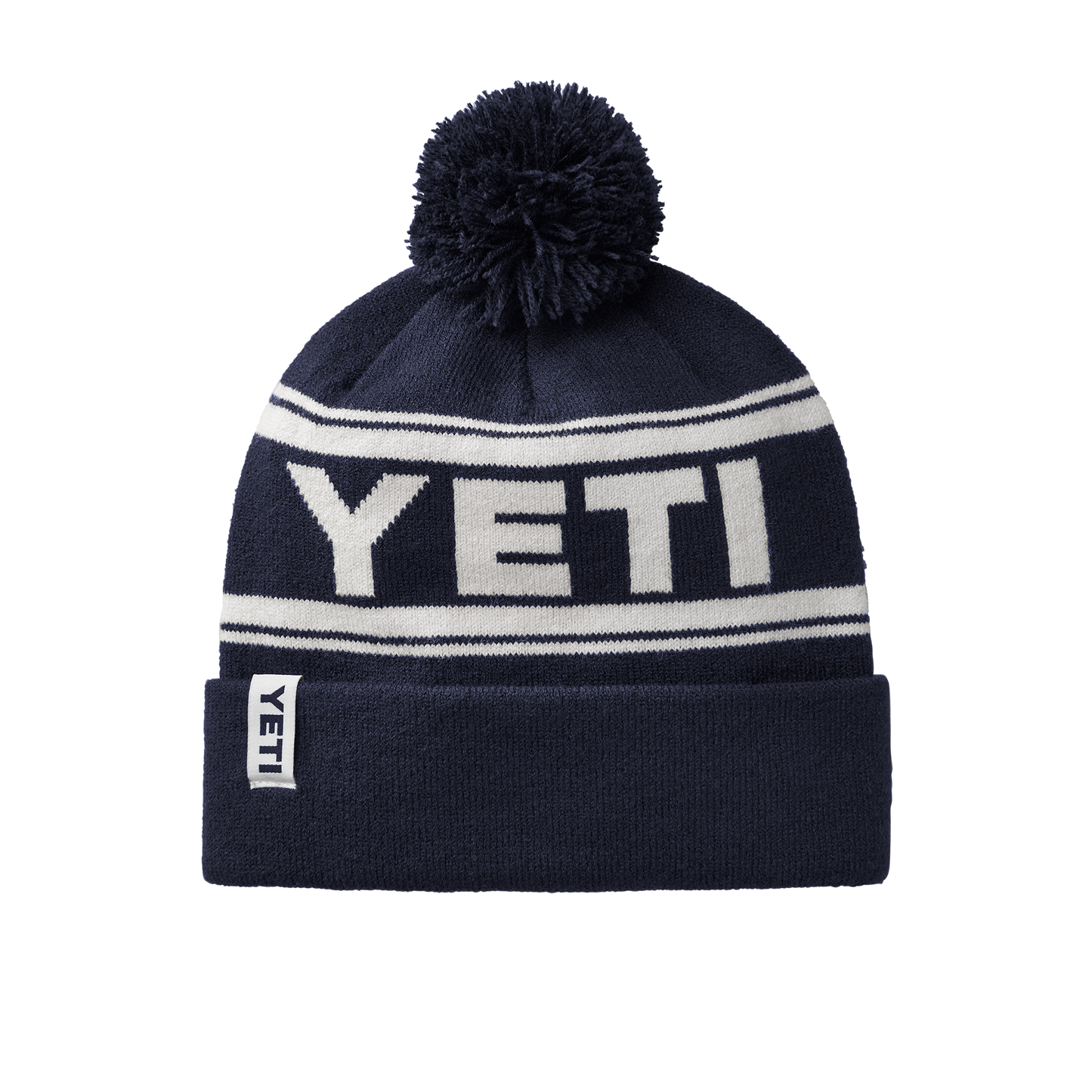 YETI Logo Retro Knit Beanie Navy/White