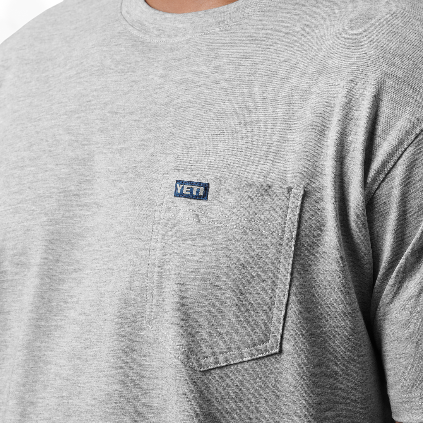 YETI Premium Pocket Short Sleeve T-Shirt Heather Grey