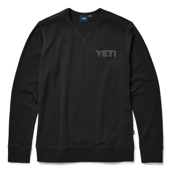 YETI French Terry Crew Neck Pullover Black