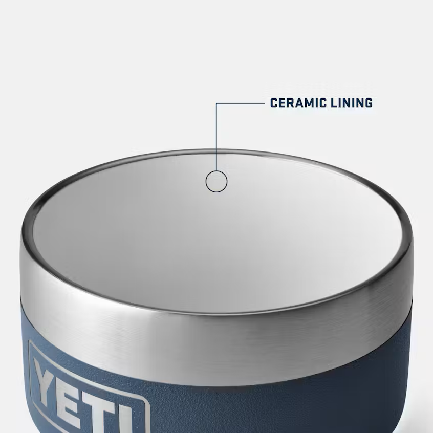 YETI product with ceramic lining feature highlighted on a white background