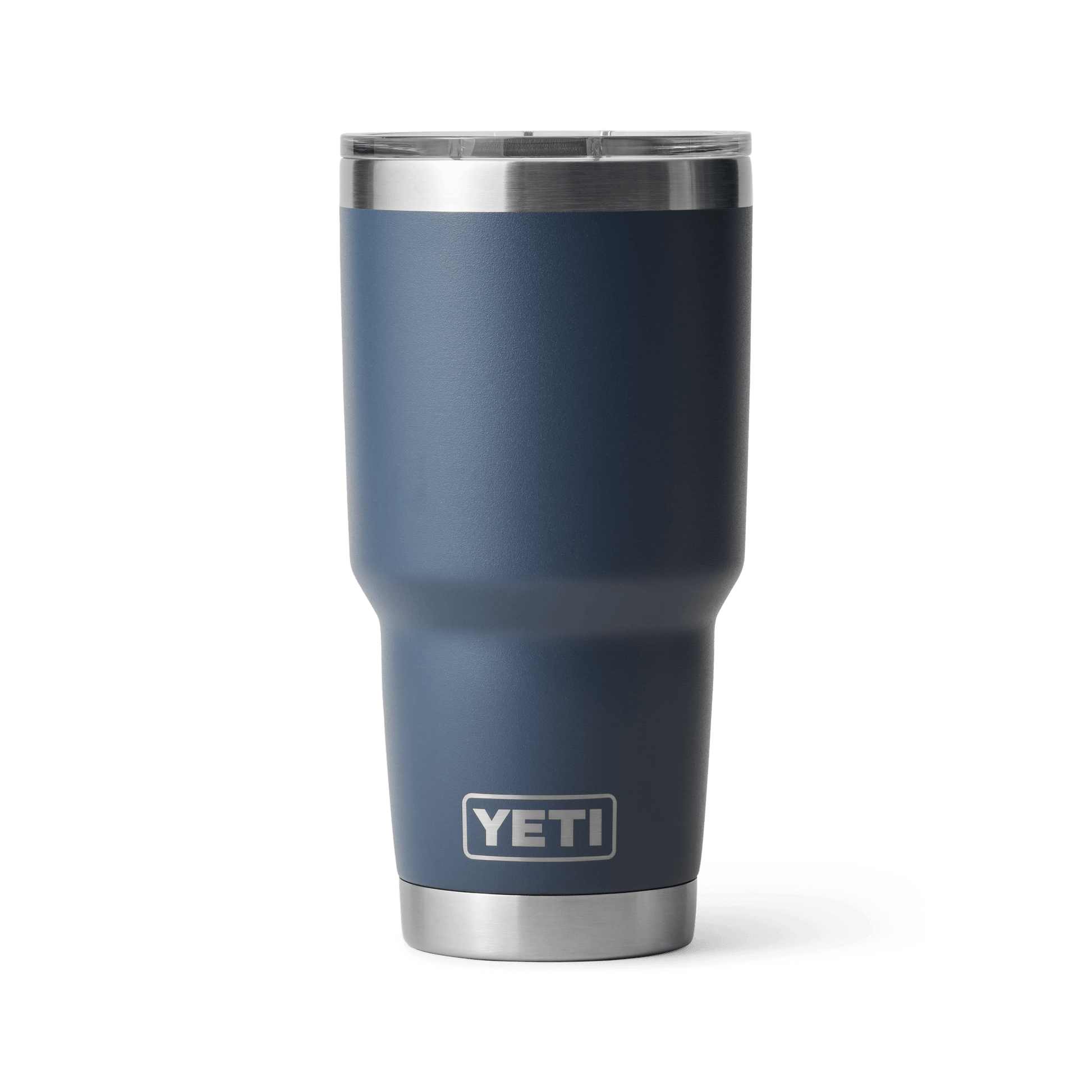 A rugged stainless steel tumbler with a clear magnetic lid.