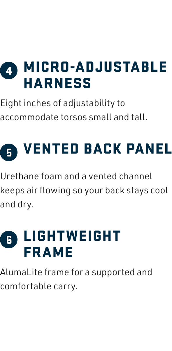 Text detailing features of a product with white background