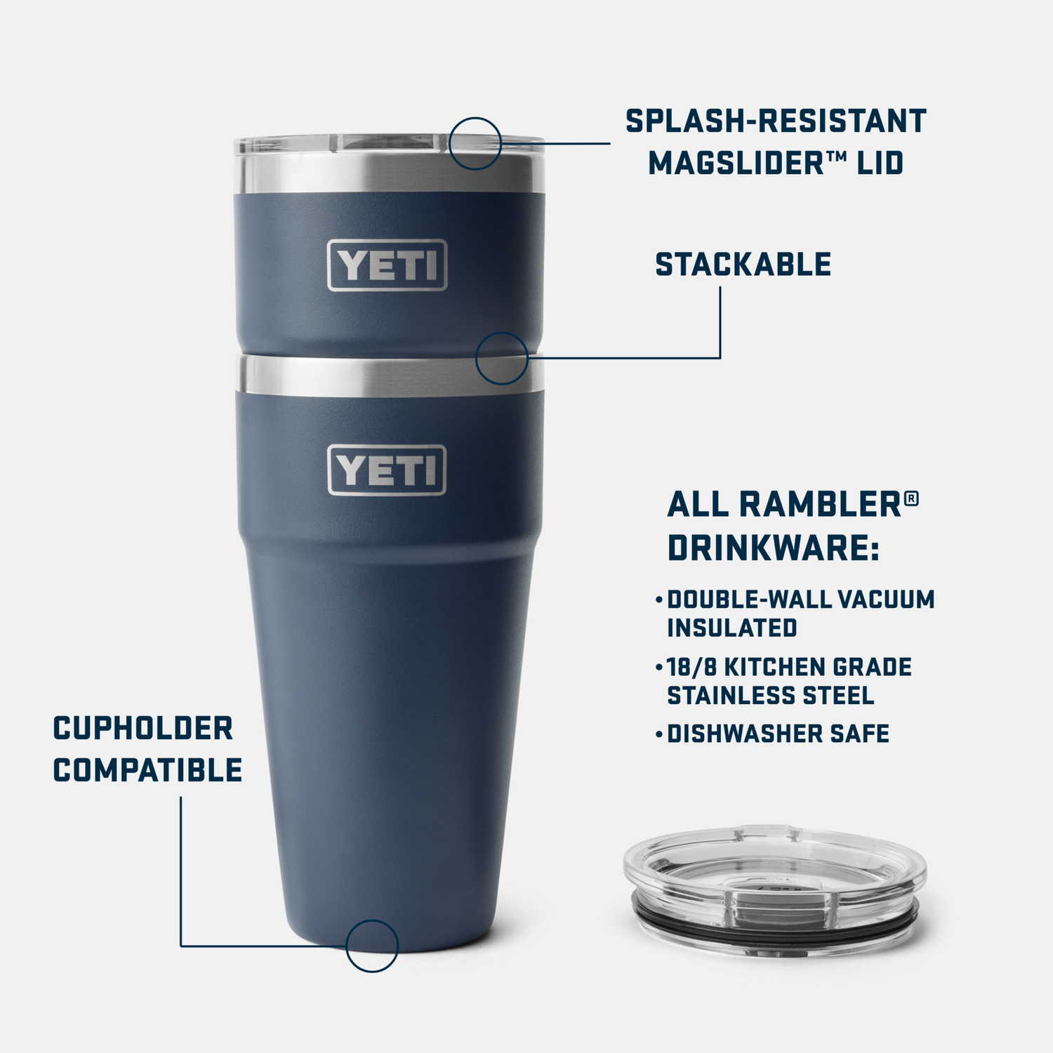YETI Rambler® 30 oz (887 ml) Stackable Cup Rescue Red