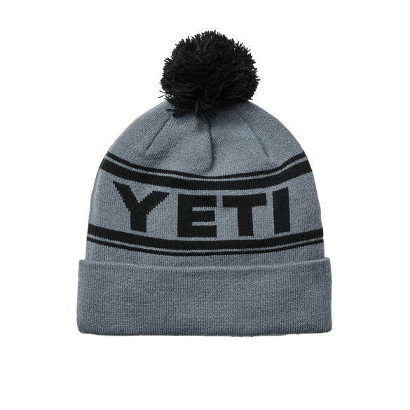 YETI Logo Retro Knit Beanie Grey/Black