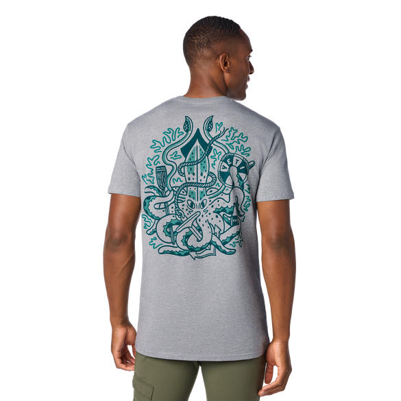 YETI Nautical Octopus Short Sleeve T-Shirt Grey