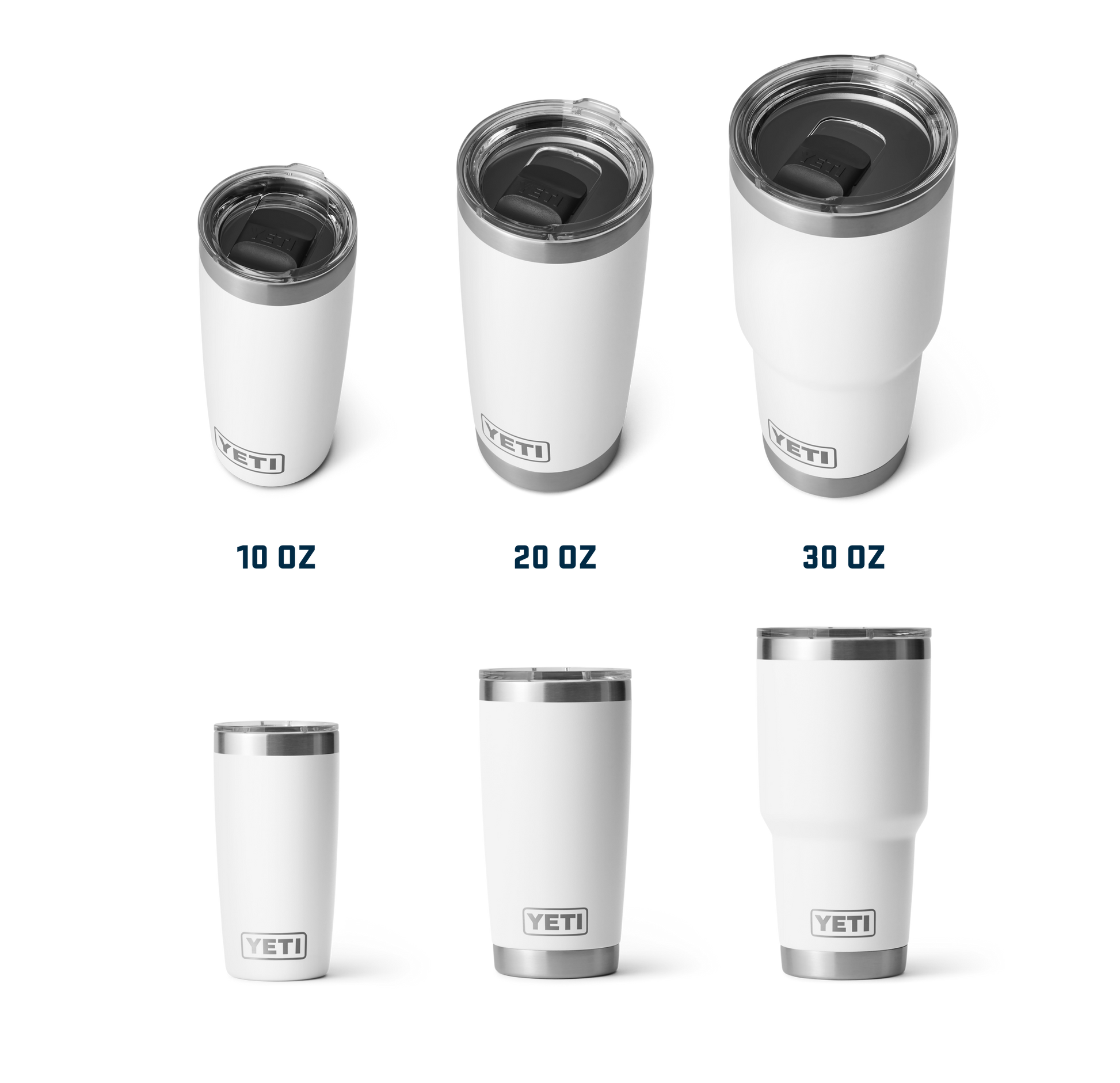 A blue YETI Rambler Tumbler showing the magnetic MagSlider lid.