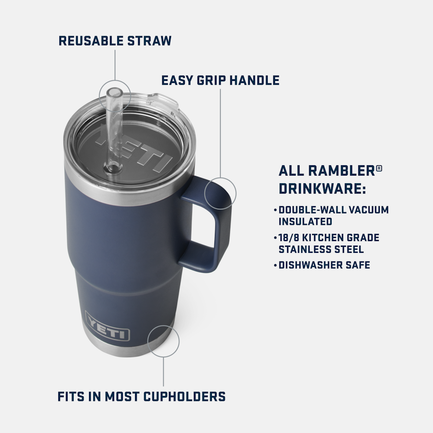 YETI Rambler® 25 oz (710 ml) Straw Mug Black