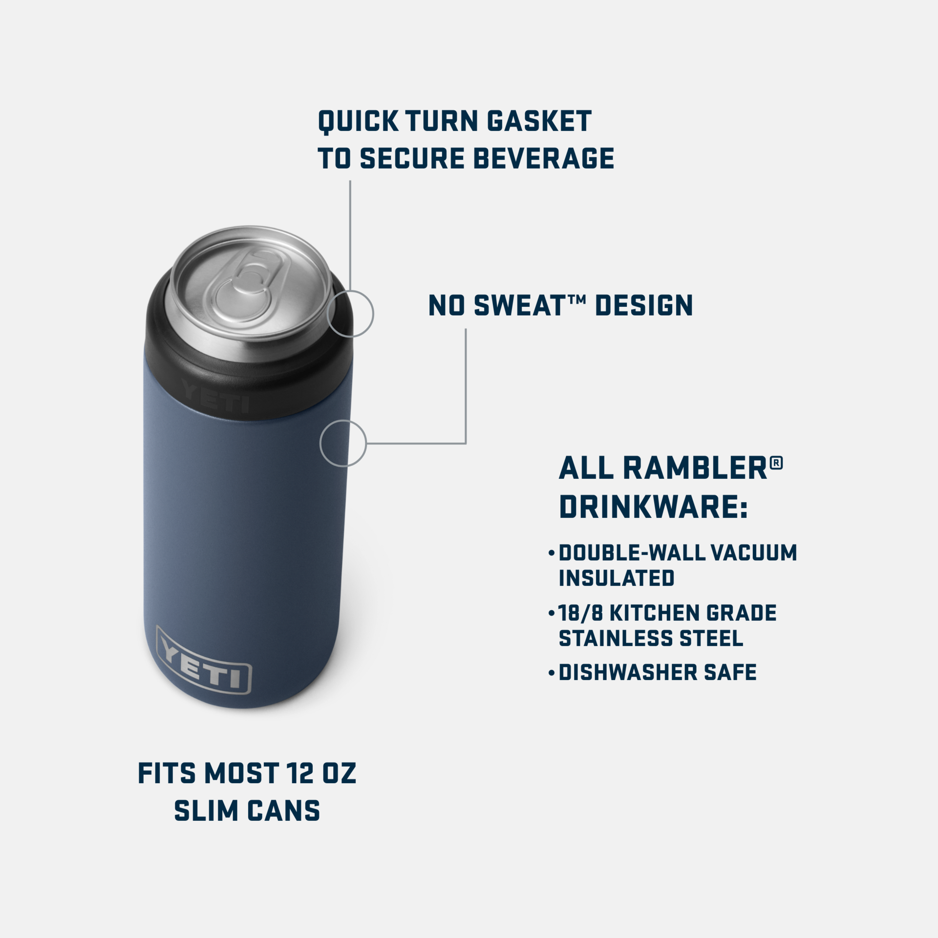 YETI Rambler® 250 ML Colster® Can Insulator Navy