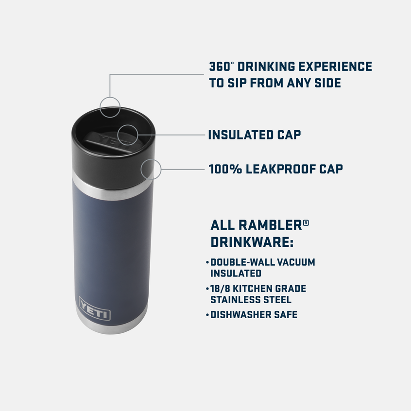 YETI Rambler® 18 oz (532 ml) Bottle With Hotshot Cap Rescue Red