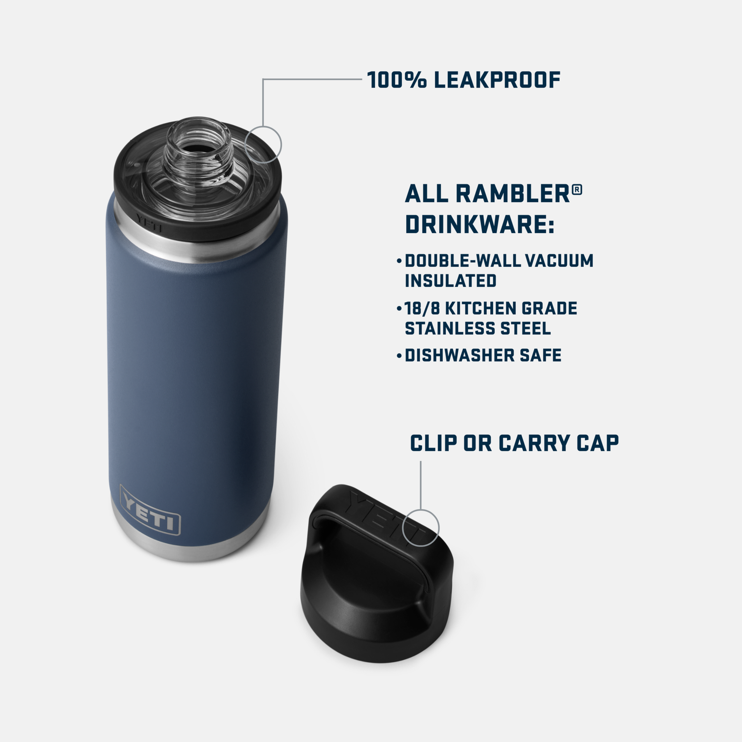 YETI Rambler® 26 oz (760 ml) Bottle With Chug Cap Sharptail Taupe