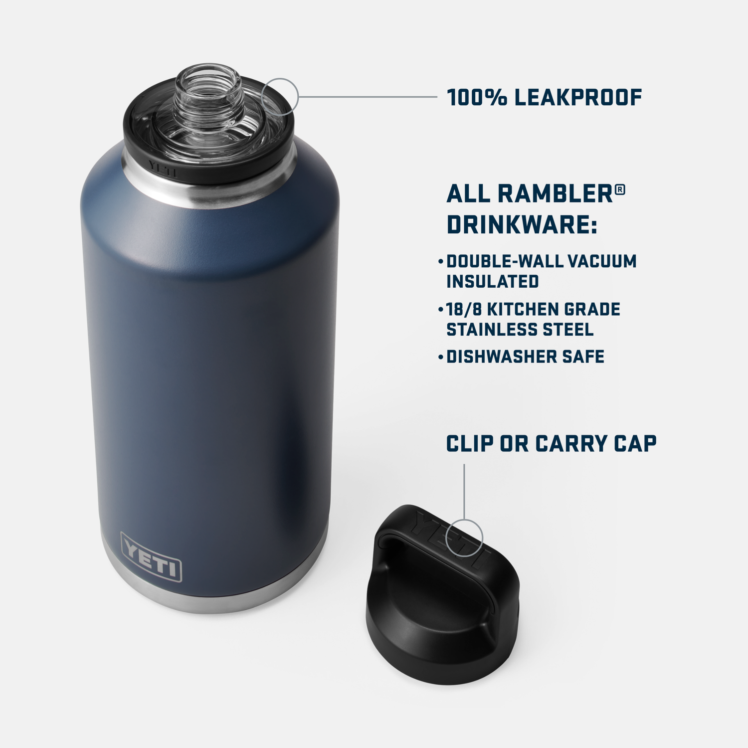 YETI Rambler® 64 oz (1.9 L) Bottle With Chug Cap Black