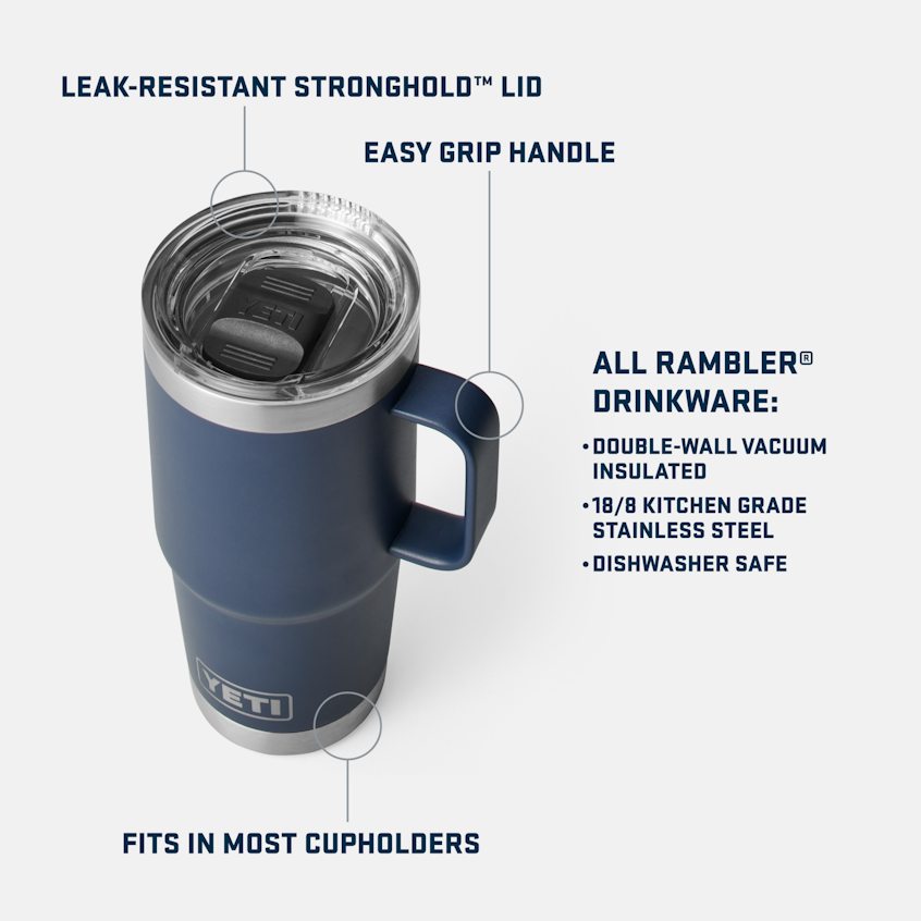 Stainless Steel Yeti Coffee Cup Lid Rambler® 20 Oz (591 Ml) Travel