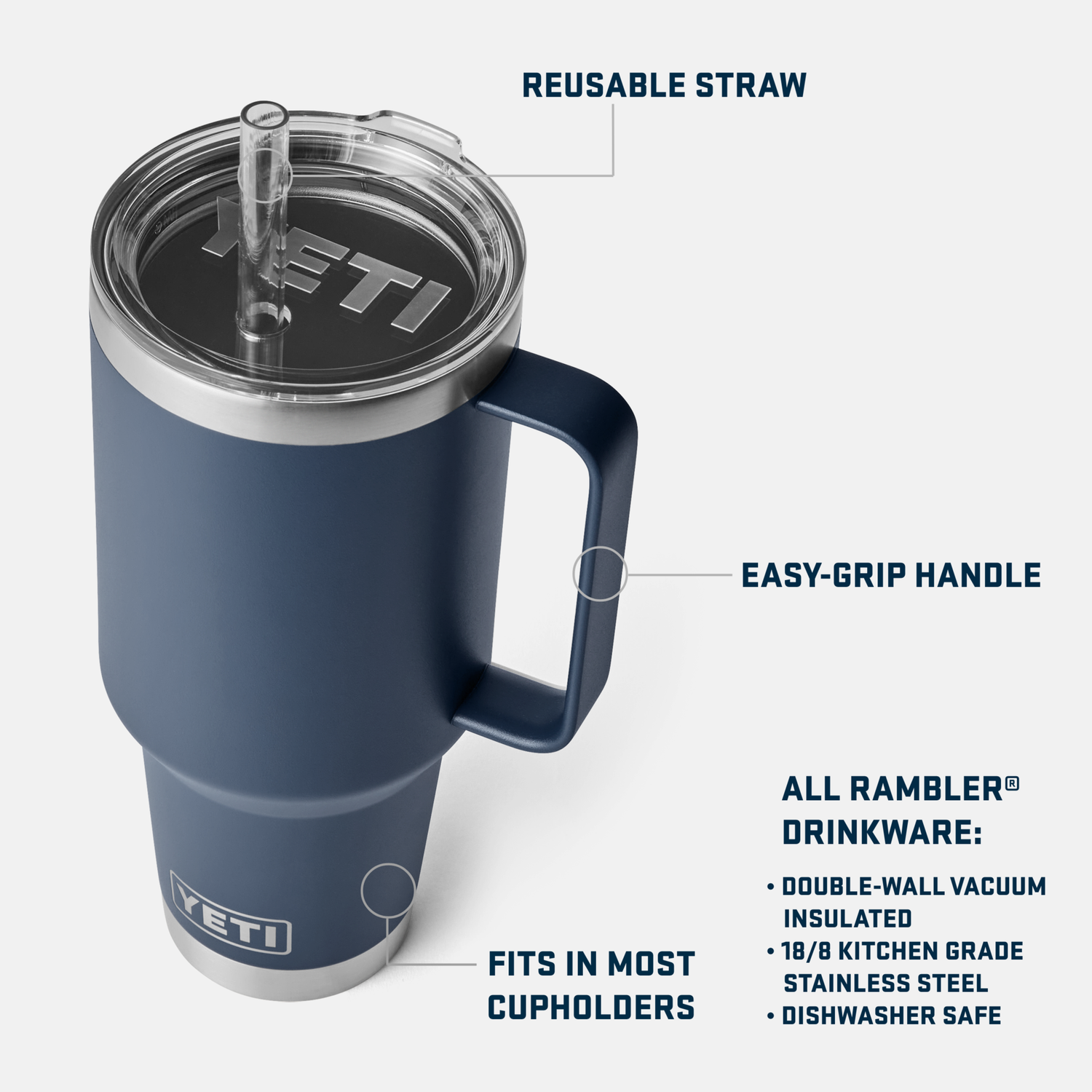 Rambler® 42 oz (1242 ml) Straw Mug White