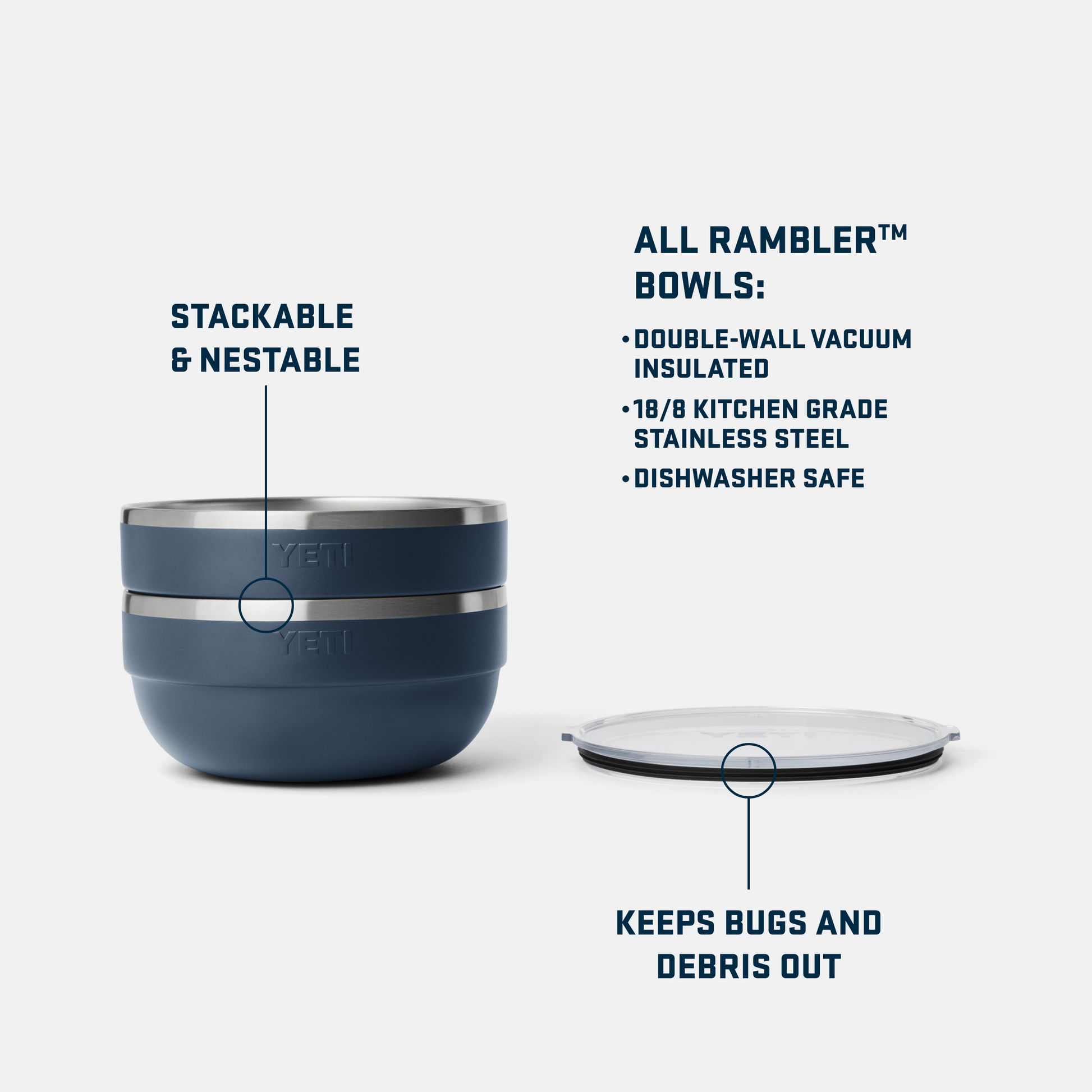 YETI Rambler™ Large Insulated Bowl Navy