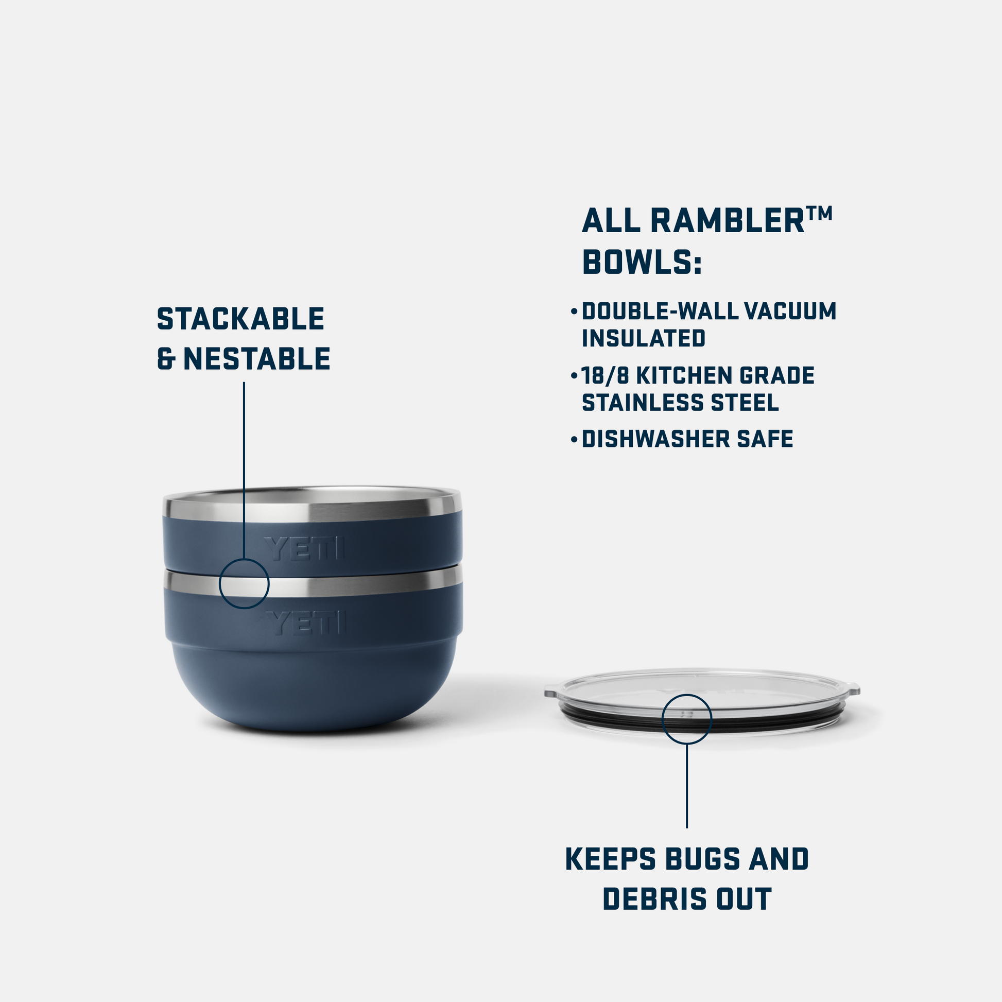 YETI Rambler™ Medium Insulated Bowl Navy