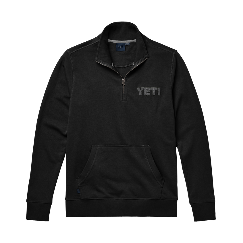 Quarter zip top pullover black