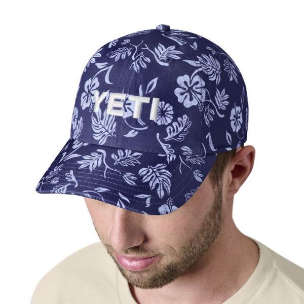 YETI Floral Print Baseball Cap Navy