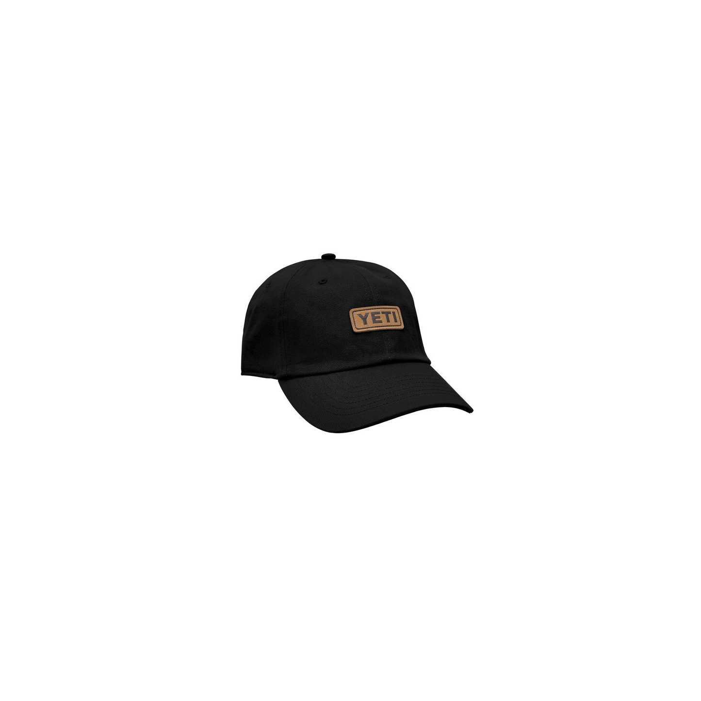 YETI Logo Leather Logo Baseball Hat Black