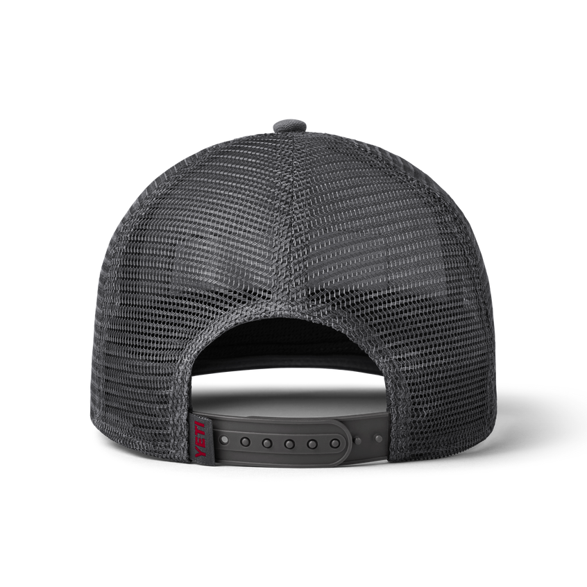 YETI Bass Badge Trucker Hat Grey Rust