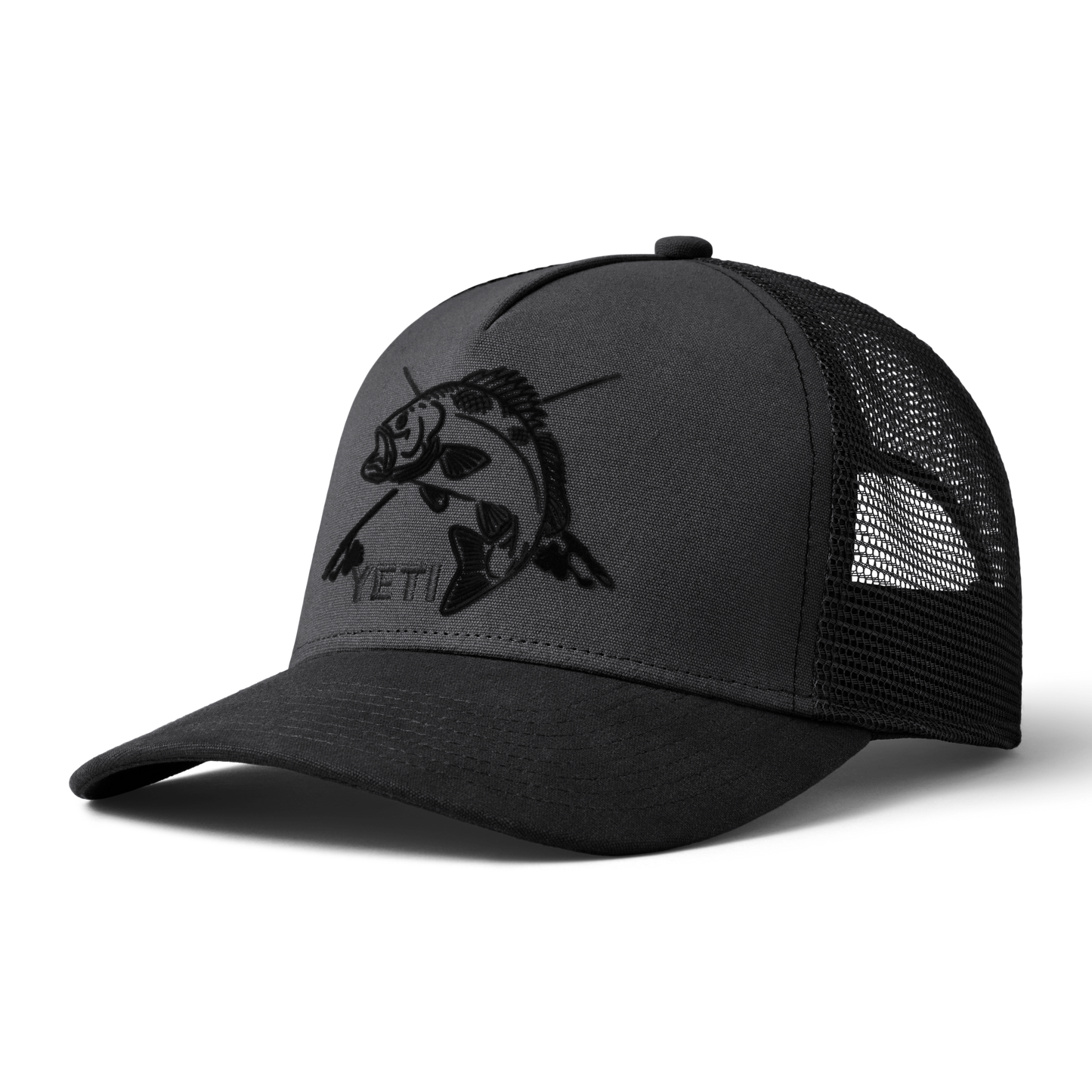 YETI Fishing Bass Trucker Hat Dark Grey/Black