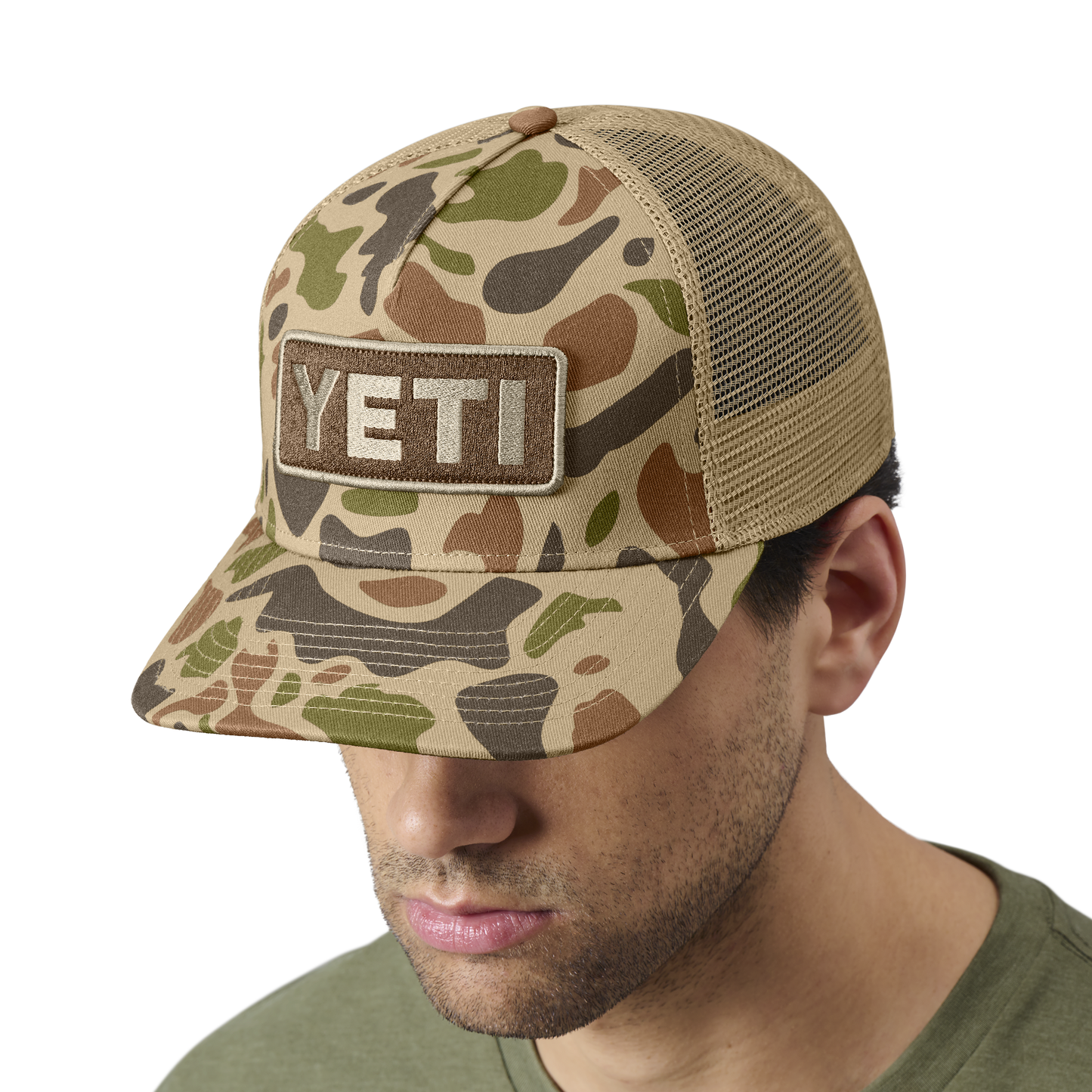 YETI Logo Full Camo Trucker Hat Brown/Camo