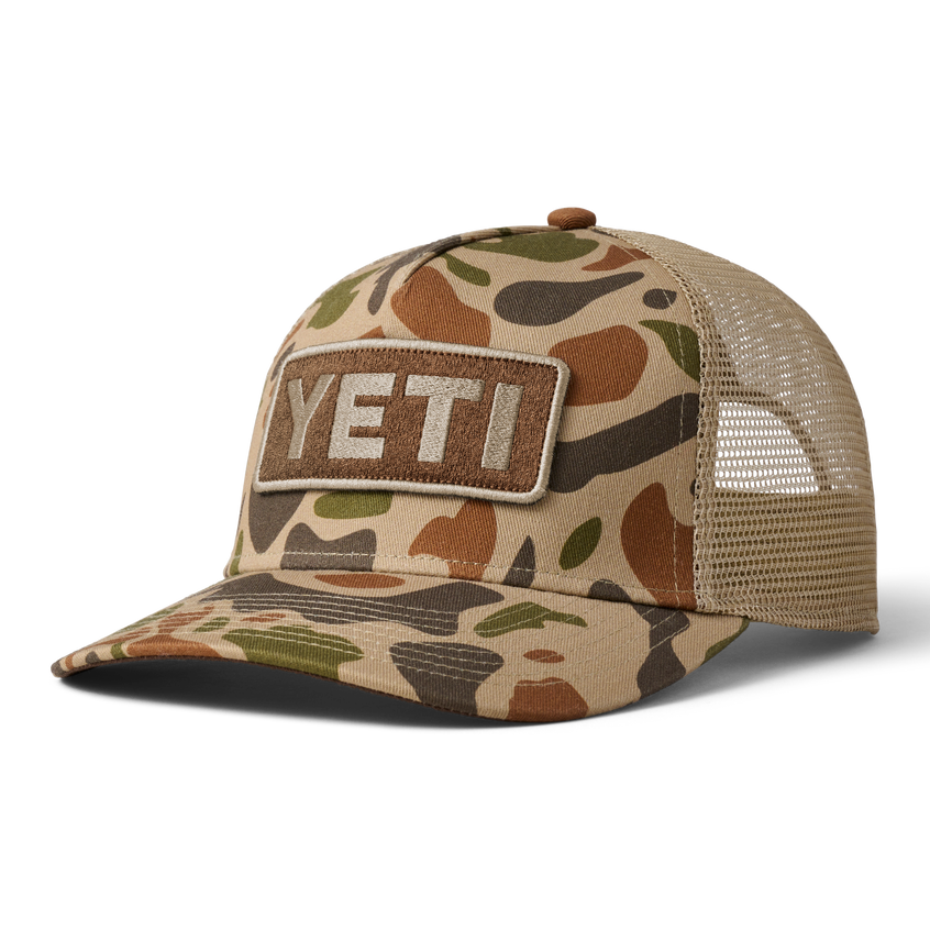 YETI Logo Full Camo Trucker Hat Brown Camo
