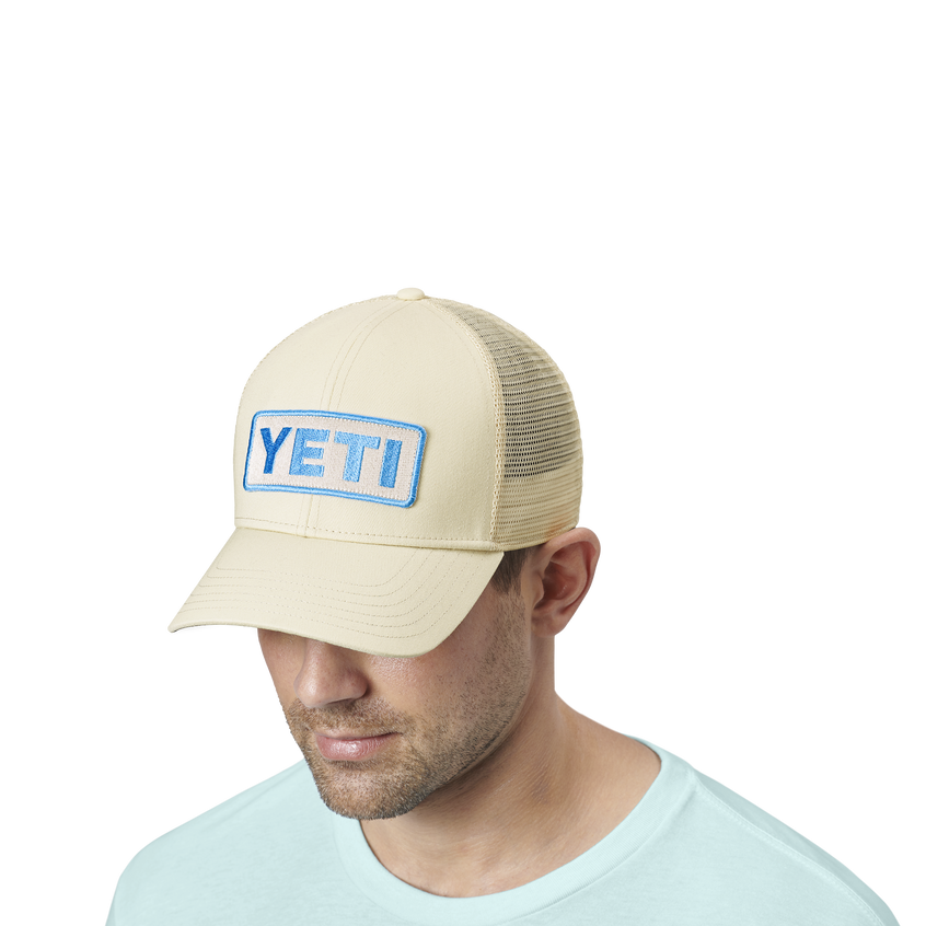 YETI Logo Badge Trucker Hat Cream