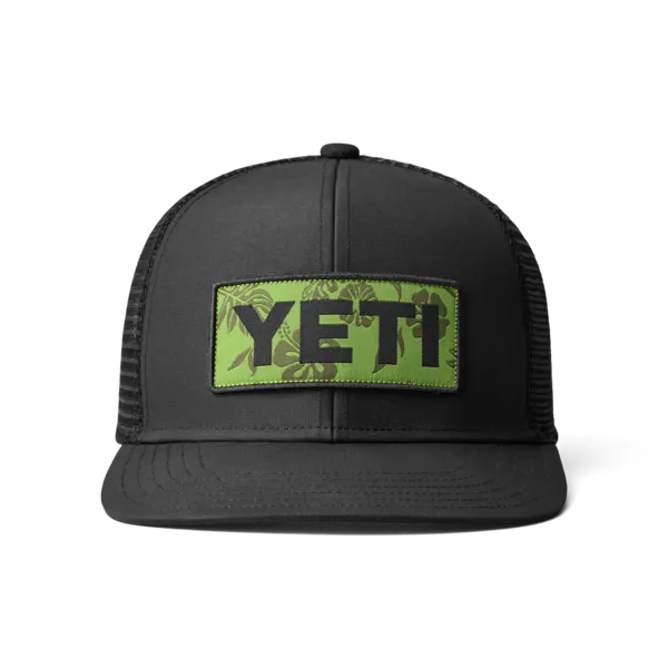 YETI Logo Badge Trucker Hat Black